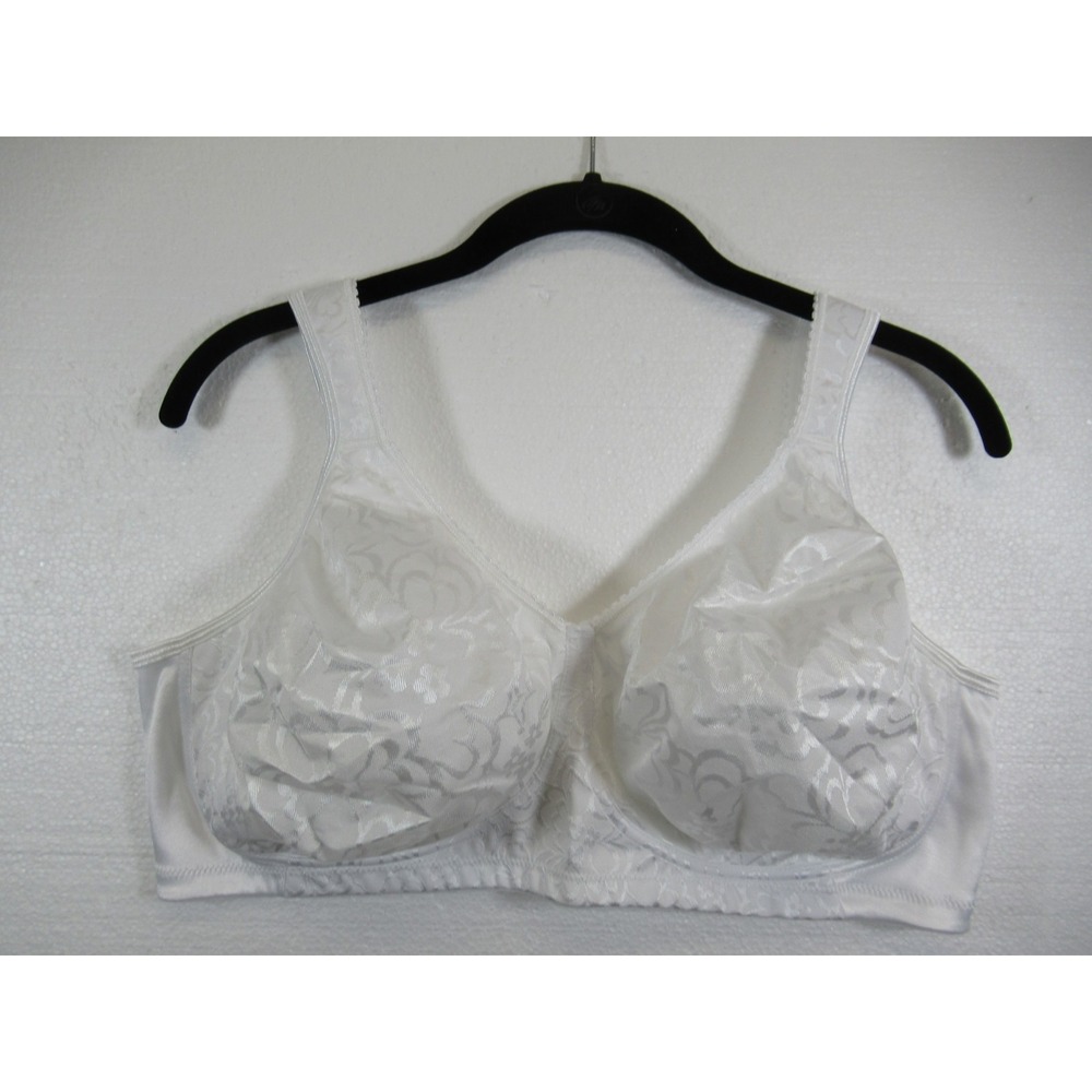 Playtex 18-Hour Ultimate Lift and Support Bra 44DD White Wireless Satin 4745